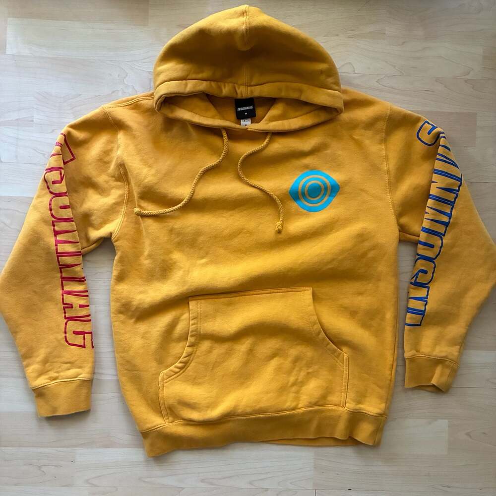 INSOMNIAC EDC DJ Eye Hoodie Sweatshirt Insomniac Records Yellow Orange Medium